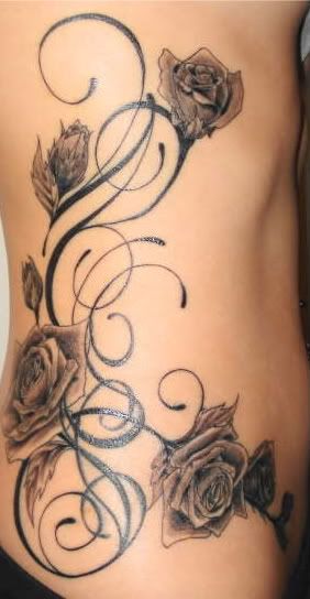 Side Stomach tattoo- up close