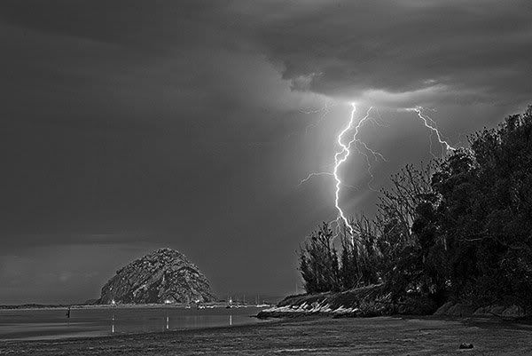 Lightning Island black and white Pictures, Images and Photos