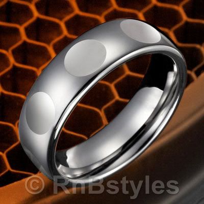 Unique Mens Wedding Rings on Unique Mens Tungsten Ring Silver Wedding Band 7mm New   Ebay