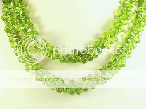 675Ct NATURAL PERIDOT BRIOLETTES FACETED BEAD GORGEOUS NECKLACE  